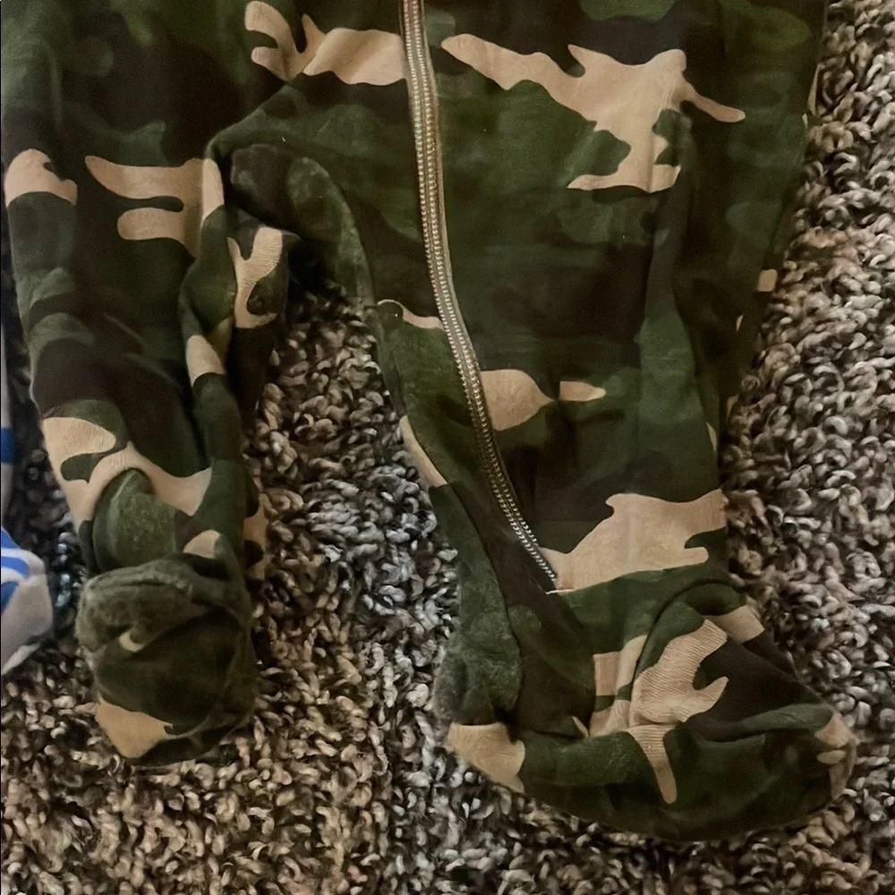 Garanimals Blue and White Striped Footie & Camouflage Footie Set